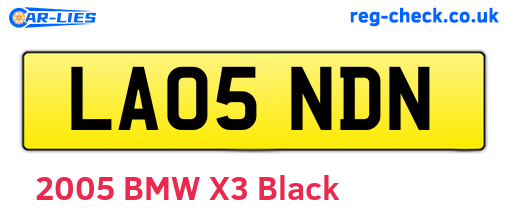 LA05NDN are the vehicle registration plates.