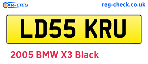 LD55KRU are the vehicle registration plates.