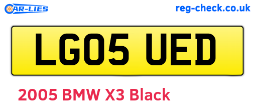 LG05UED are the vehicle registration plates.