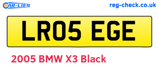 LR05EGE are the vehicle registration plates.