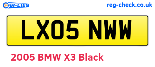 LX05NWW are the vehicle registration plates.