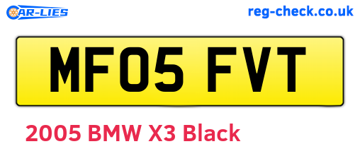 MF05FVT are the vehicle registration plates.