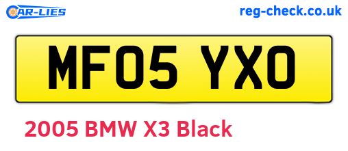 MF05YXO are the vehicle registration plates.