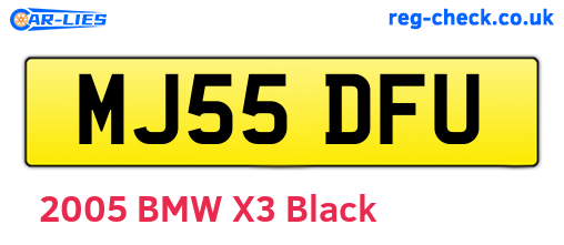 MJ55DFU are the vehicle registration plates.