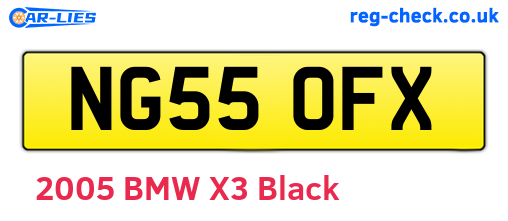 NG55OFX are the vehicle registration plates.