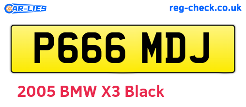 P666MDJ are the vehicle registration plates.
