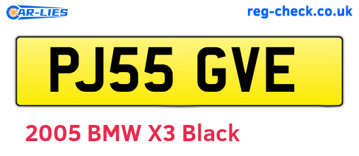 PJ55GVE are the vehicle registration plates.