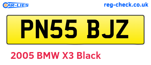 PN55BJZ are the vehicle registration plates.