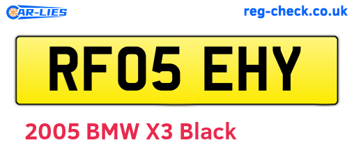 RF05EHY are the vehicle registration plates.