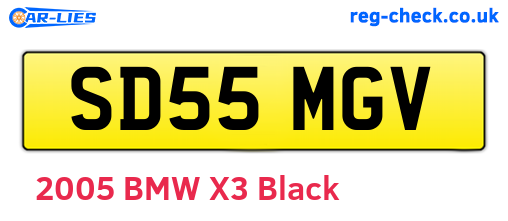 SD55MGV are the vehicle registration plates.