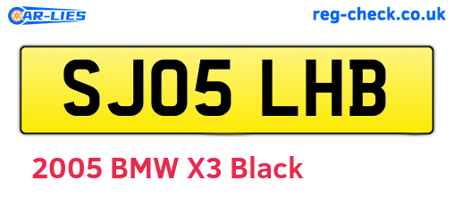 SJ05LHB are the vehicle registration plates.
