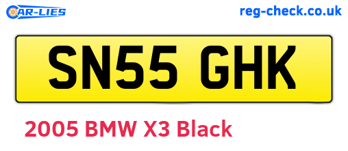 SN55GHK are the vehicle registration plates.