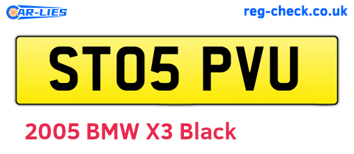 ST05PVU are the vehicle registration plates.