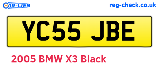 YC55JBE are the vehicle registration plates.
