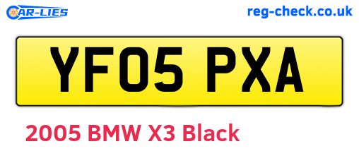 YF05PXA are the vehicle registration plates.