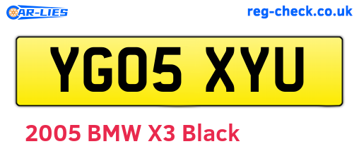 YG05XYU are the vehicle registration plates.