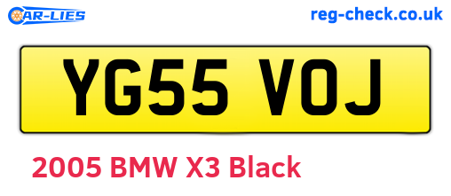 YG55VOJ are the vehicle registration plates.