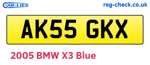 AK55GKX are the vehicle registration plates.