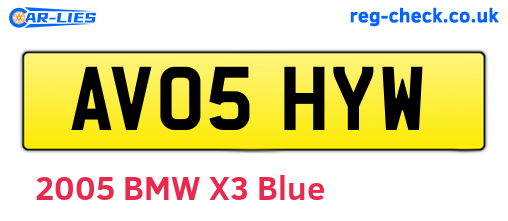 AV05HYW are the vehicle registration plates.