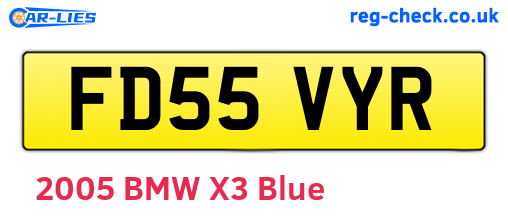 FD55VYR are the vehicle registration plates.