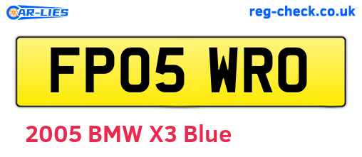 FP05WRO are the vehicle registration plates.