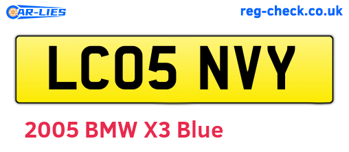 LC05NVY are the vehicle registration plates.
