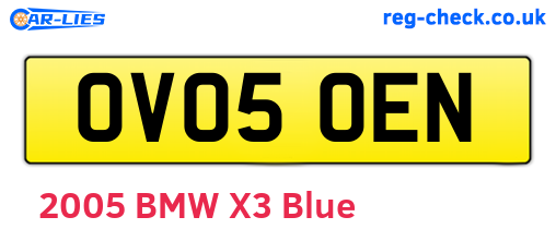 OV05OEN are the vehicle registration plates.