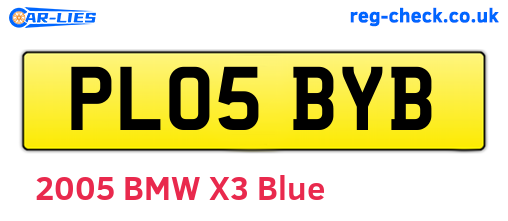 PL05BYB are the vehicle registration plates.