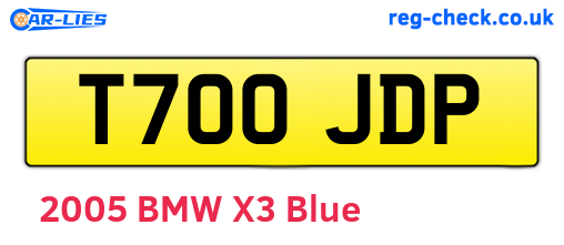 T700JDP are the vehicle registration plates.
