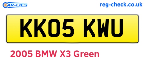 KK05KWU are the vehicle registration plates.