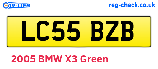 LC55BZB are the vehicle registration plates.