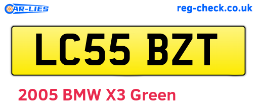 LC55BZT are the vehicle registration plates.