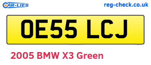 OE55LCJ are the vehicle registration plates.