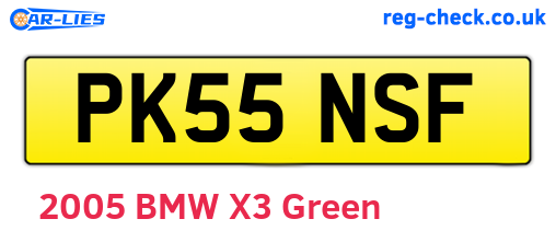 PK55NSF are the vehicle registration plates.