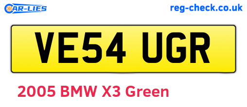VE54UGR are the vehicle registration plates.