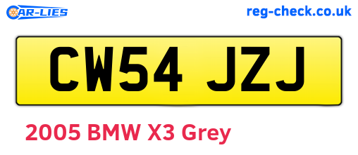 CW54JZJ are the vehicle registration plates.