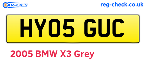 HY05GUC are the vehicle registration plates.