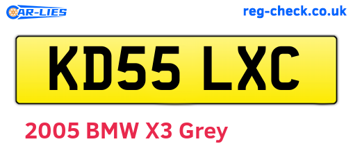 KD55LXC are the vehicle registration plates.