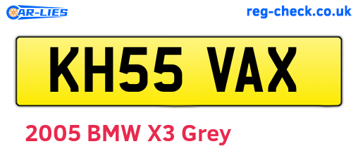 KH55VAX are the vehicle registration plates.
