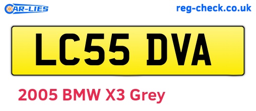 LC55DVA are the vehicle registration plates.
