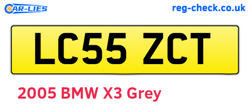 LC55ZCT are the vehicle registration plates.