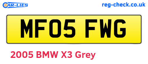 MF05FWG are the vehicle registration plates.