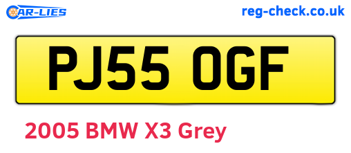 PJ55OGF are the vehicle registration plates.