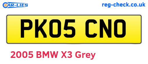 PK05CNO are the vehicle registration plates.