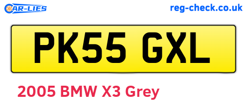 PK55GXL are the vehicle registration plates.