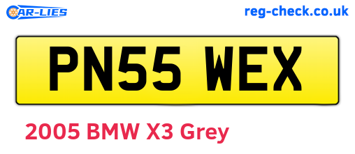 PN55WEX are the vehicle registration plates.