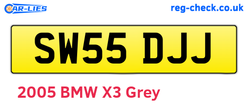 SW55DJJ are the vehicle registration plates.