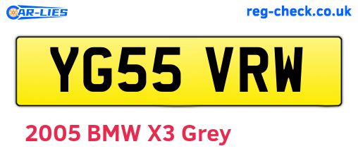 YG55VRW are the vehicle registration plates.