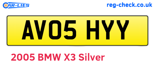 AV05HYY are the vehicle registration plates.