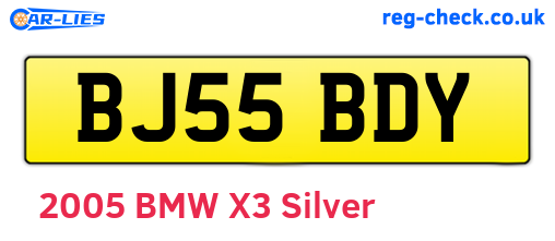 BJ55BDY are the vehicle registration plates.